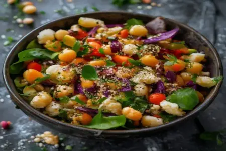 Salada de Grão de Bico Vibrante: Frescor, Crocância, Inesquecível