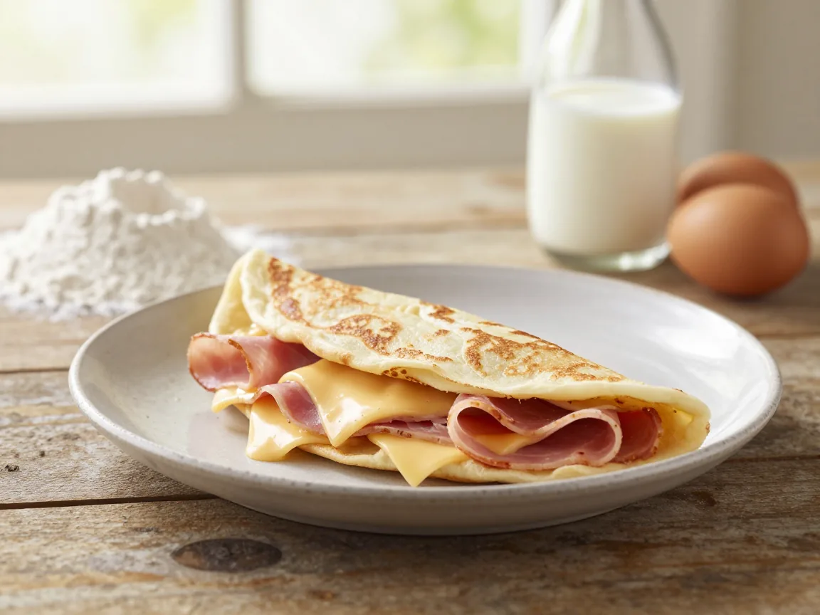 Deliciosa Receita de Crepe Salgado com Queijo e Presunto