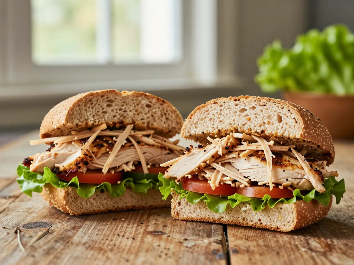 Delicioso Sanduíche Natural de Frango com Vegetais