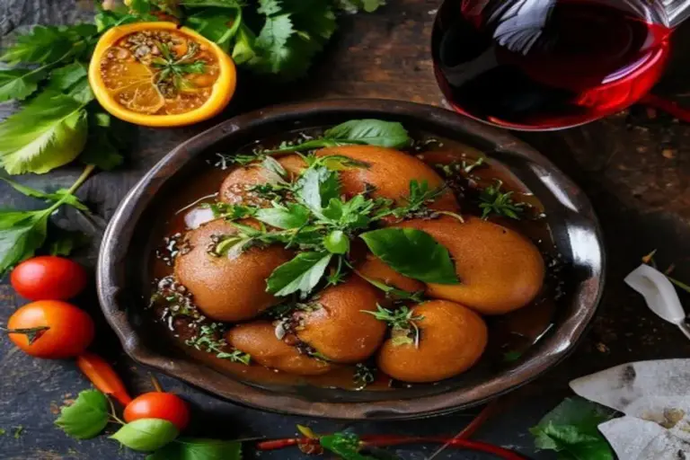 Autumn Braised Beef with Red Wine and Garden Herbs