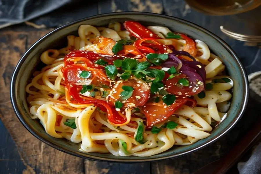 Confort coreano: Fideos Artesanales de Tofu y Kimchi Aterciopelado