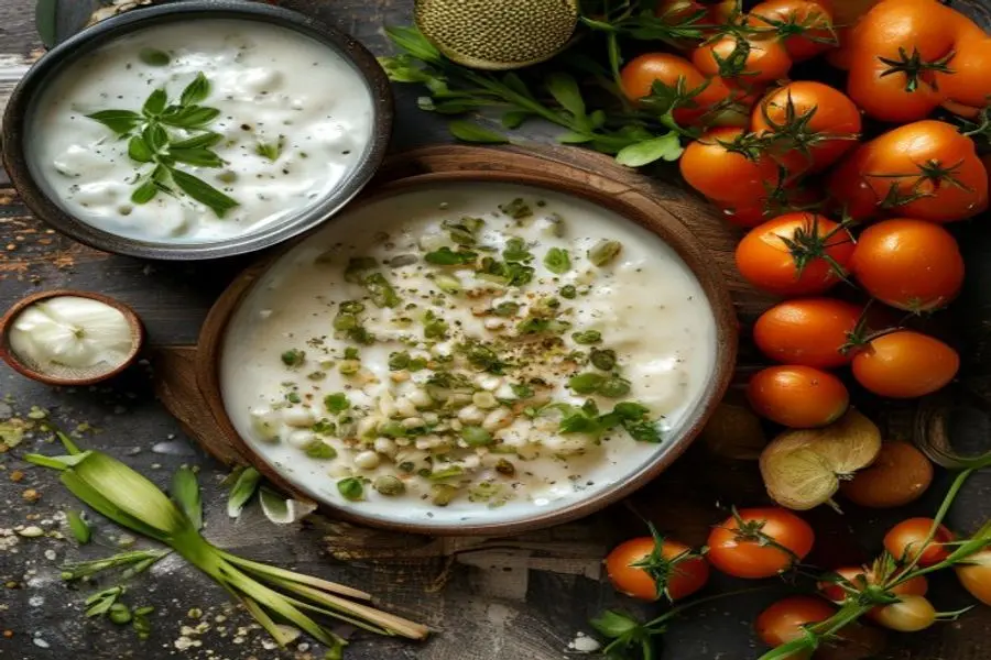 Onion and Lentil Stew with Arugula and Yogurt