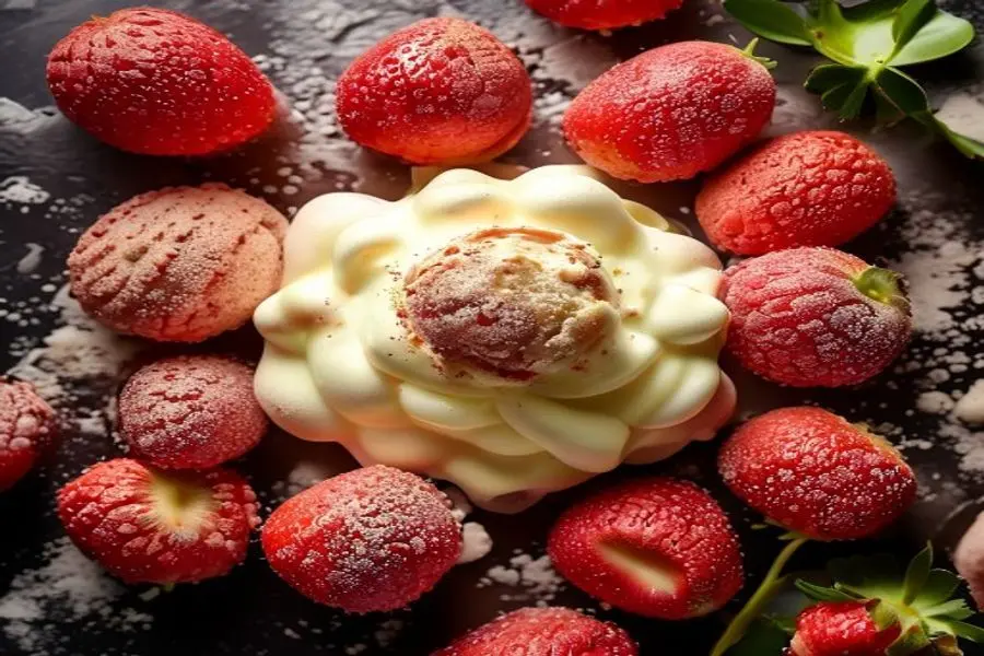 Strawberry Explosion: Soft Cookies with Cream Cheese Glaze