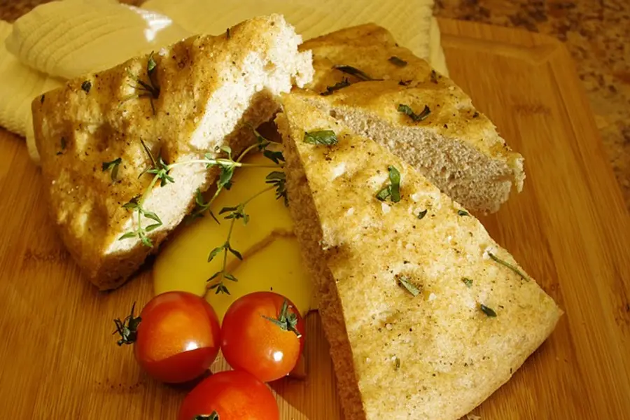Golden Focaccia: Rosemary, Fleur de Sel, and Citrus Zest