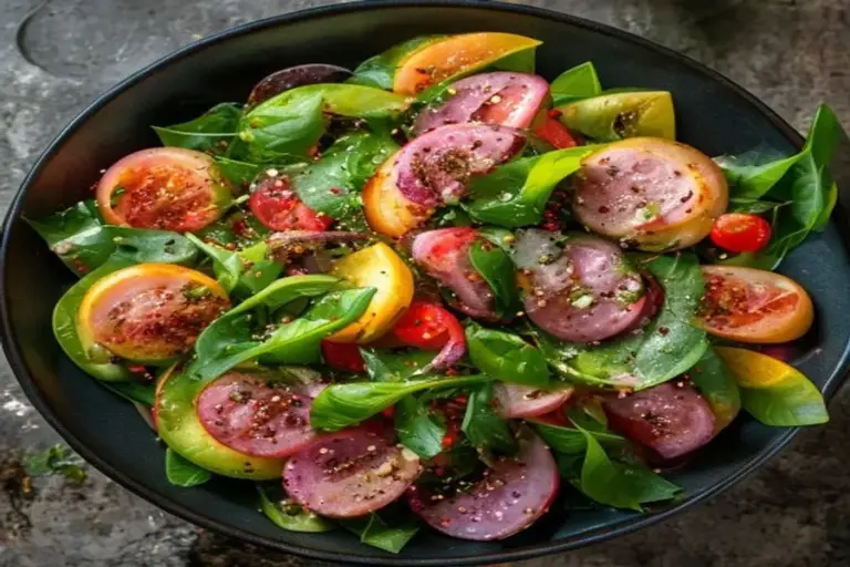 Frescura crujiente: Ensalada Verde Suprema con Salsa Cítrica Revigorizante