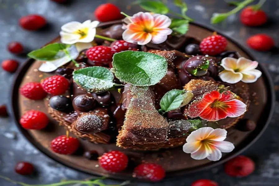 Sweet Pages: डार्क चॉकलेट, फ्लूर डी सेल और रास्पबेरी टार्ट