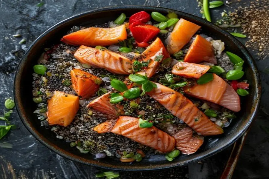 Protein Mediterranean Salmon: Grilled with Quinoa and Chickpeas