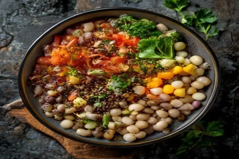 Rustic Symphony: Comforting Bean, Lentil, and Fresh Collard Greens Soup