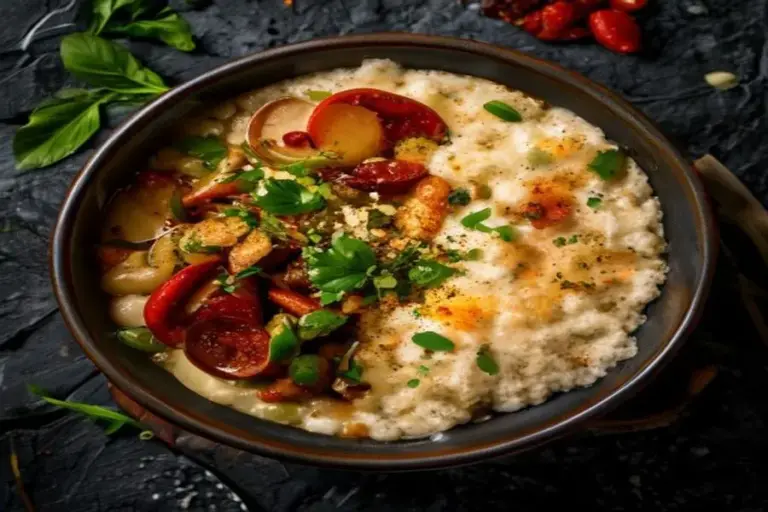 Sopa Sedosa de Frijol Blanco: Azafrán, Ajo y Toques Cítricos