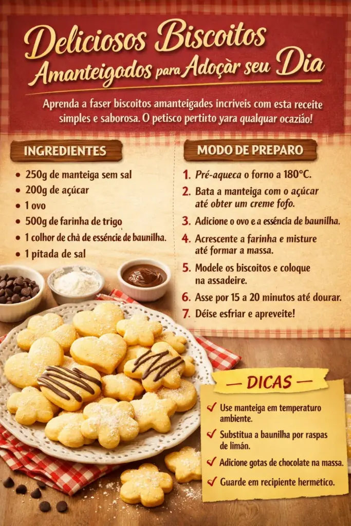 Deliciosos Biscoitos Amanteigados para Adoçar seu Dia
