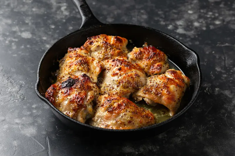 Frango ao Molho de Mostarda com Mel na Frigideira
