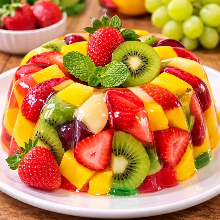 Colorful Gelatin with Fruits: Refreshment and Flavor