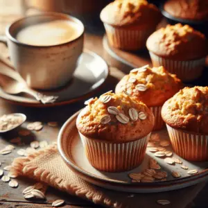 Deliciosos Muffins Integrais de Aveia para Um Café da Manhã Saudável