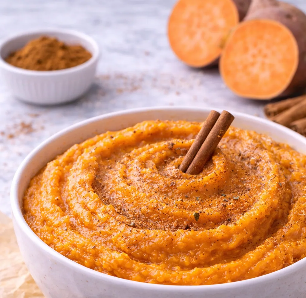 Purê de Batata Doce com Canela: Sabor e Nutrição